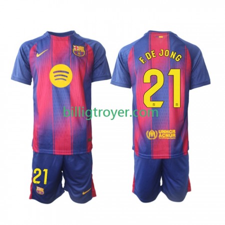 Billige Fotballdrakter FC Barcelona Frenkie de Jong 21 Barn Hjemmedraktsett 2025/26 Kortermet